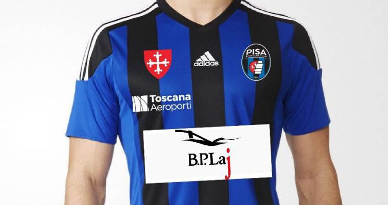 BPLaj game sponsor sulla maglia del Pisa Calcio