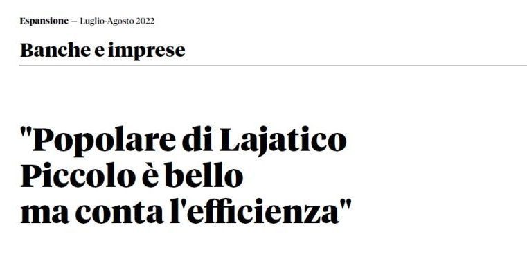 BPLaj: l’intervista al Presidente Giorgi sulla rivista economica “Espansione”